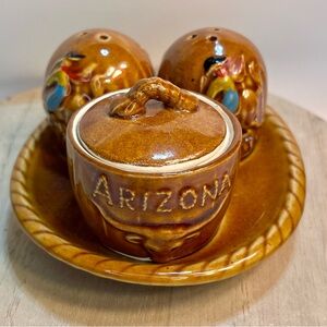 Thrifco Western Cowboy ARIZONA Souvenir Salt and Pepper Shakers Set Japan